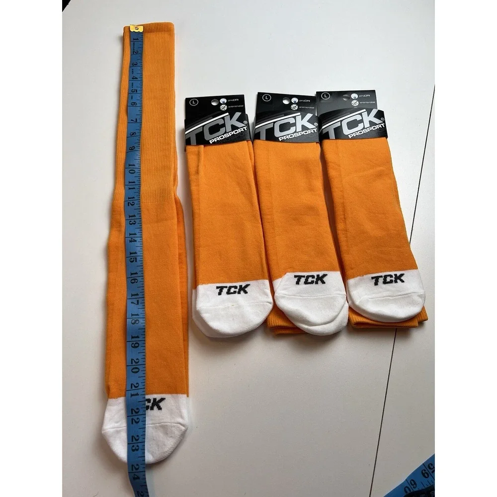 Four Pairs TCK Multisport Pro socks ProDRI Large orange antimicrobial USA made